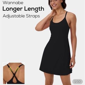 Black NWT Halara dress with shorts and pockets